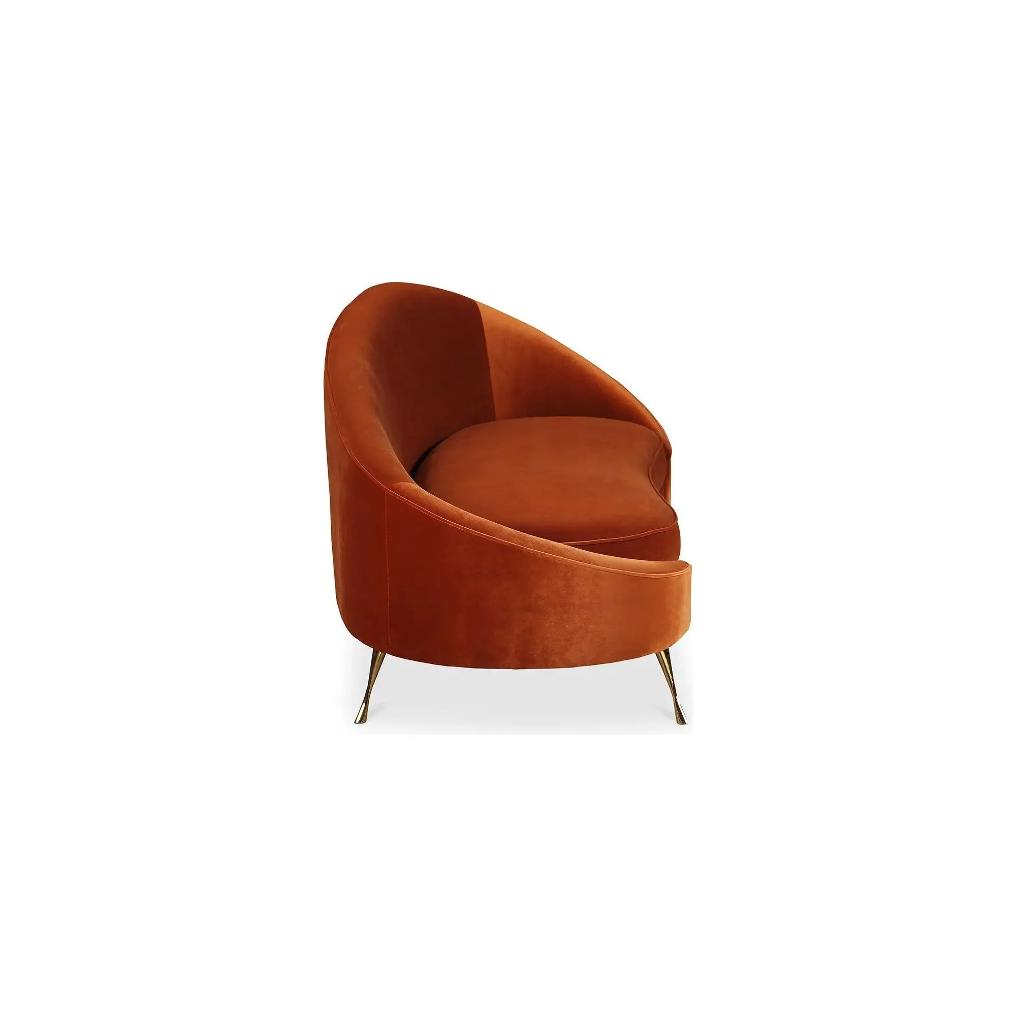 Moe’s Home Collection Abigail Umber Velvet Chaise - Image 4