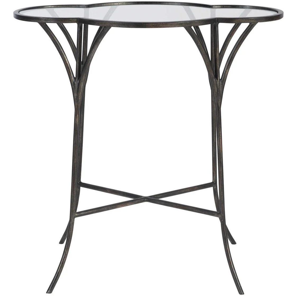 Uttermost Adhira Scalloped Glass Top With Aged Black Iron Accent Table - Image 3
