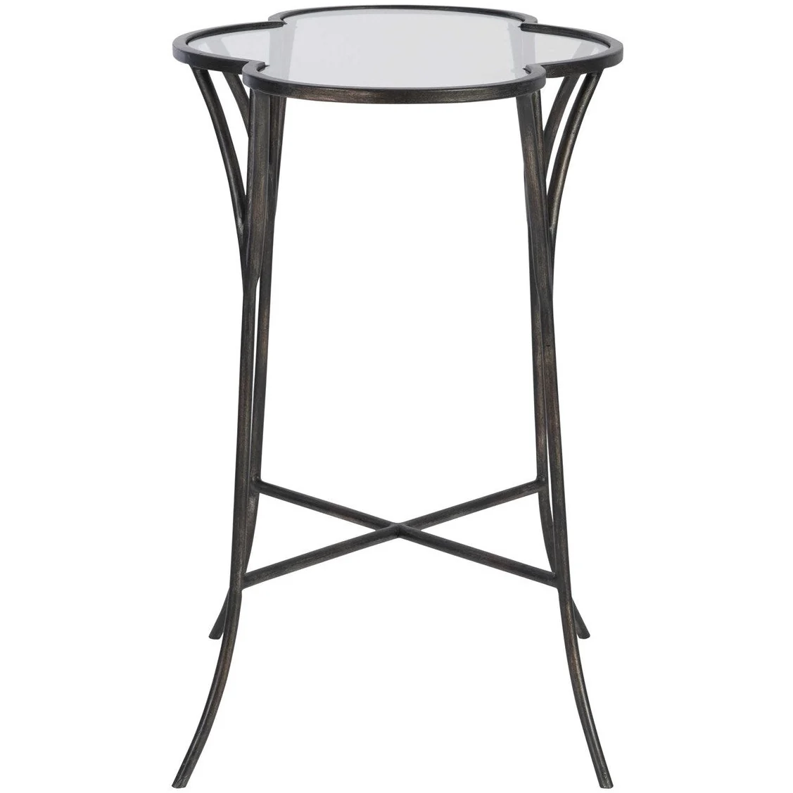 Uttermost Adhira Scalloped Glass Top With Aged Black Iron Accent Table - Image 5