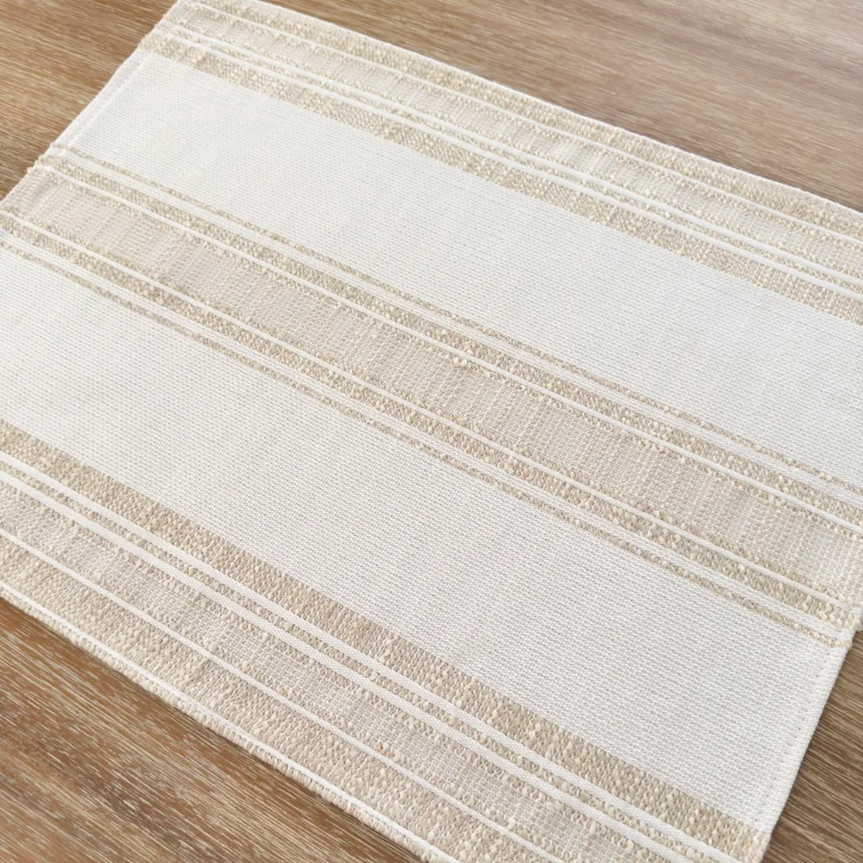 Anaya Home Beach Club Beige Stripe Indoor Outdoor Placemat - Image 6