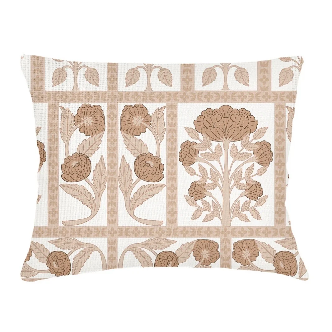 Anaya Home Blossom Feild Linen Pillow With Down Feather Insert ~ Warm Beige ~ Available In 14x20, 14x40, 20x20, 22x22, 26x26, And 28x36 - Image 12