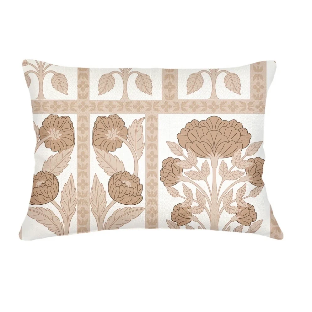 Anaya Home Blossom Feild Linen Pillow With Down Feather Insert ~ Warm Beige ~ Available In 14x20, 14x40, 20x20, 22x22, 26x26, And 28x36 - Image 8