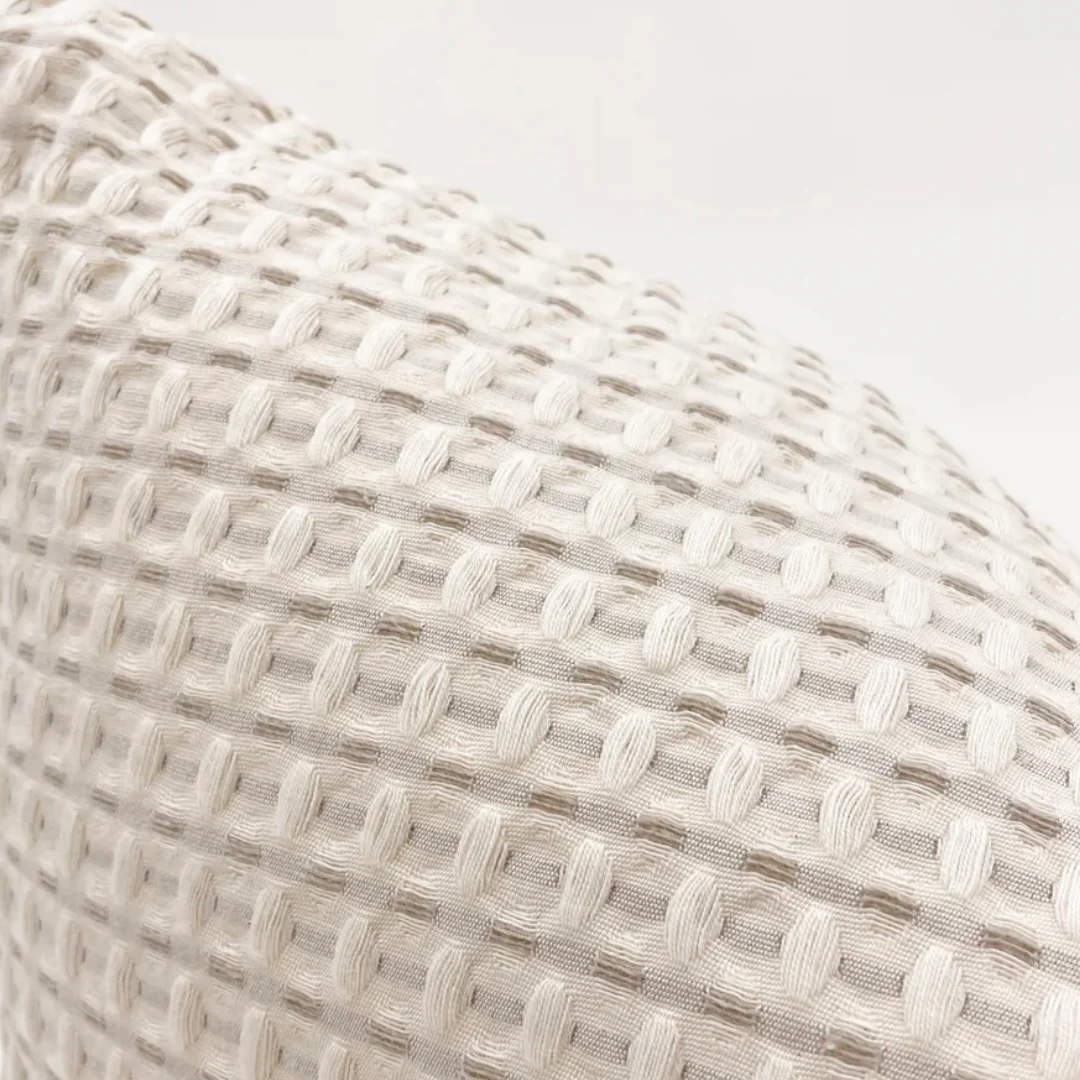 Anaya Home Cool Cotton Beige Waffle Weave Body Pillow With Down Alternative Insert - Image 3