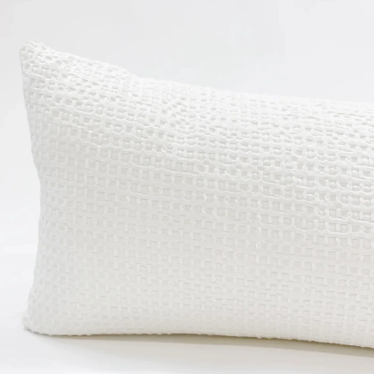 Anaya Home Cool Cotton White Waffle Weave Pillow 14x40 With Down Insert ~ DREAMY BEDDING SALE~ Limited Quantity - Image 5