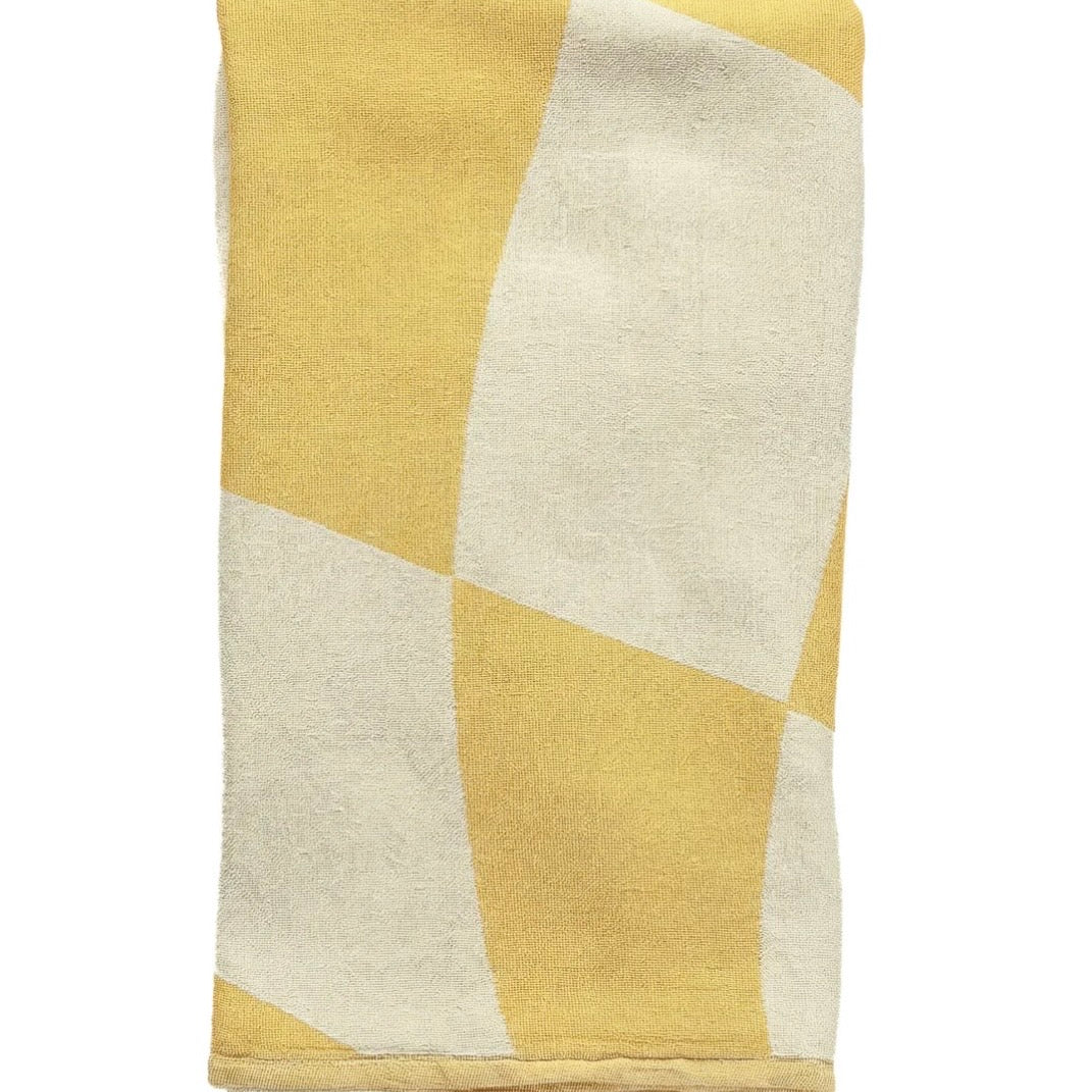 Anaya Home Desert Check Turkish Cotton Towel ~ Yellow - Image 3