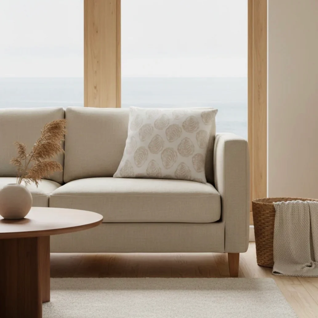 Anaya Home Drifted Oyster Linen Pillow With Down Feather Insert ~ Natural Beige ~ Available In 14x20, 14x40, 20x20, 22x22, 26x26, And 28x36 - Image 3
