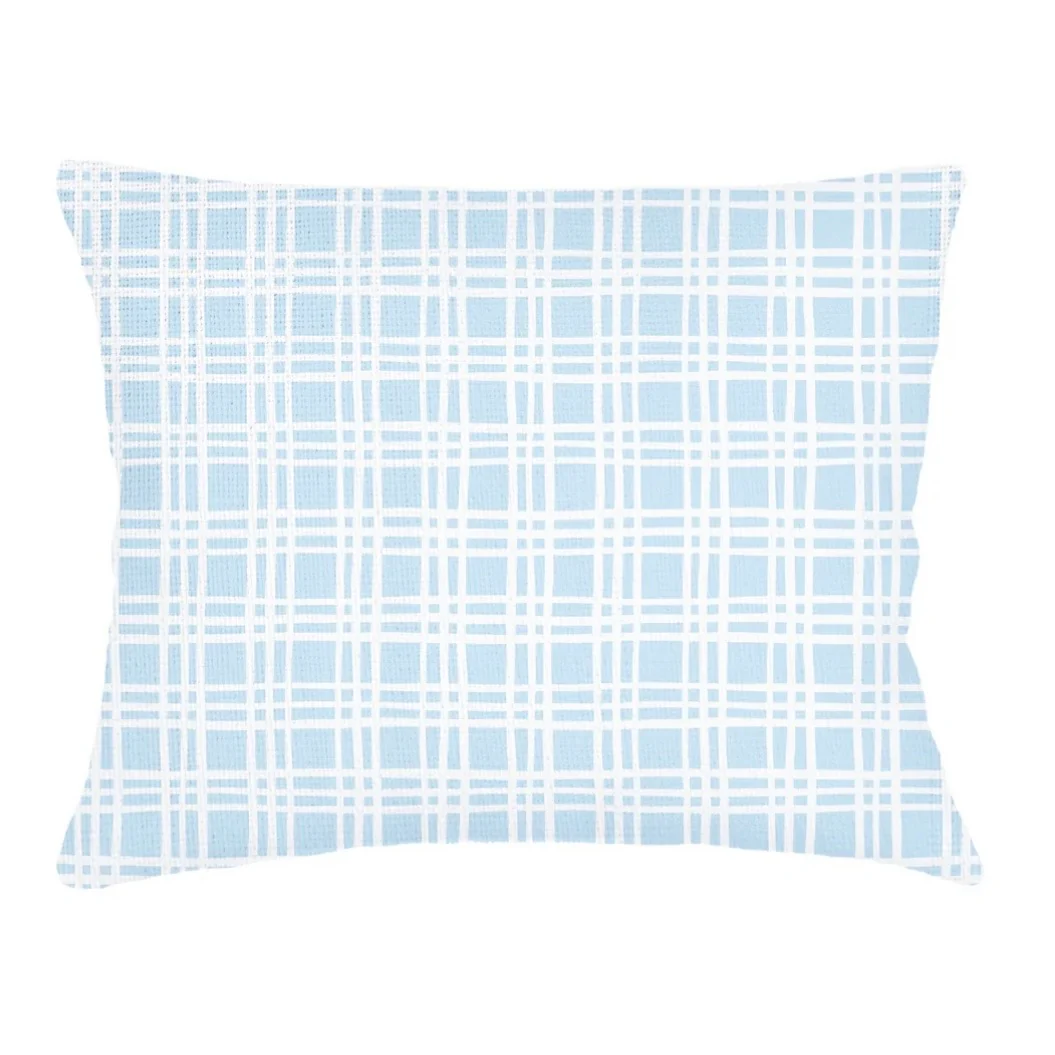 Anaya Home Estate Plaid Linen Pillow With Down Feather Insert ~ Light Blue ~ Available In 14x20, 14x40, 20x20, 22x22, 26x26, And 28x36 - Image 12