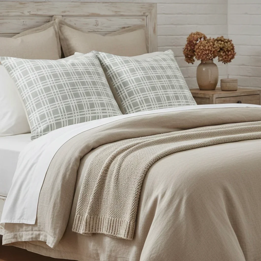 Anaya Home Estate Plaid Linen Pillow With Down Feather Insert ~ Sage Green ~ Available In 14x20, 14x40, 20x20, 22x22, 26x26, And 28x36 - Image 5
