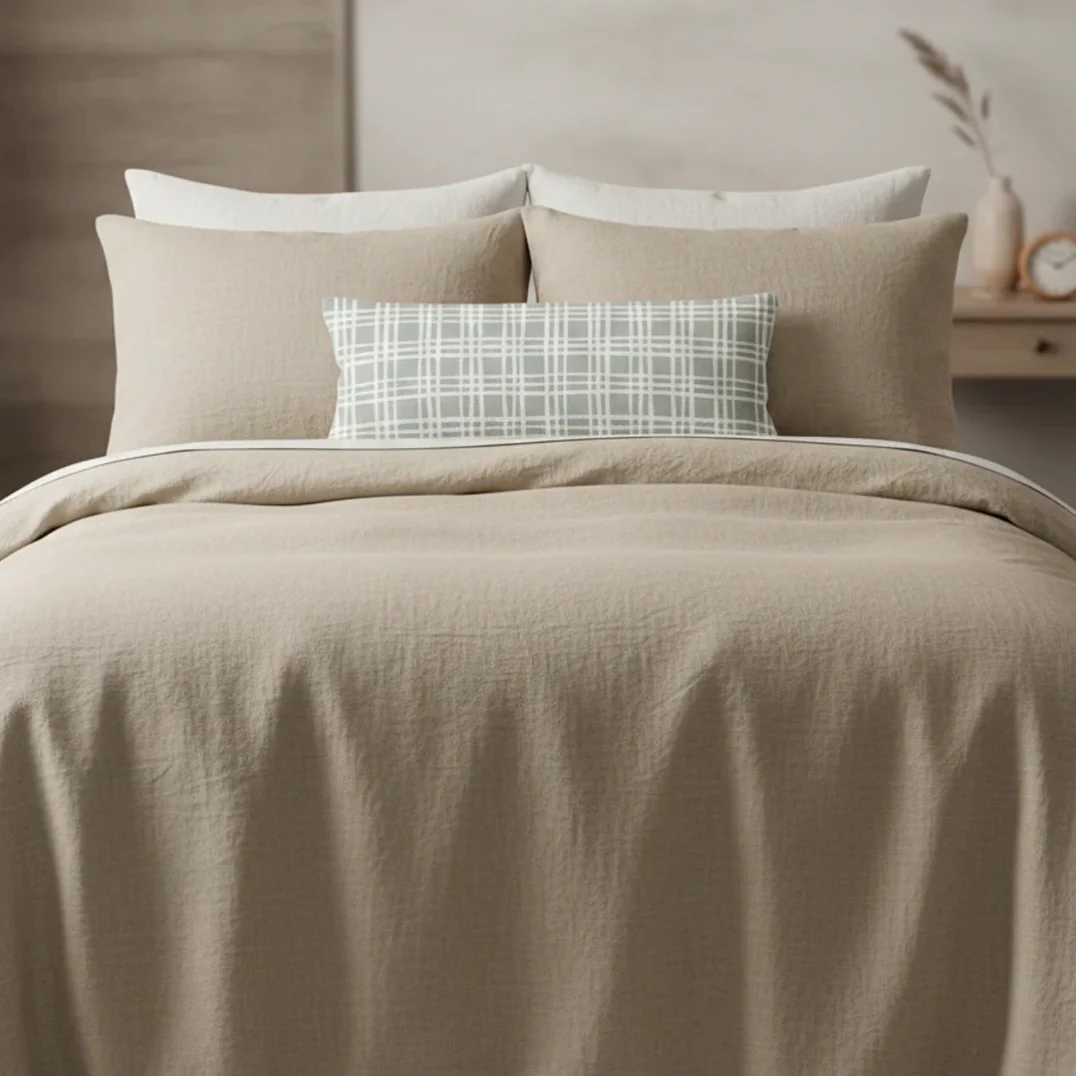 Anaya Home Estate Plaid Linen Pillow With Down Feather Insert ~ Sage Green ~ Available In 14x20, 14x40, 20x20, 22x22, 26x26, And 28x36 - Image 7