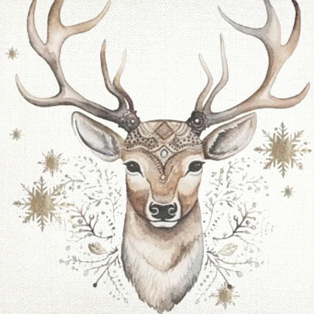 Anaya Home Festive Reindeer Velvet Holiday Pillow ~ 20 X 20 - Image 4