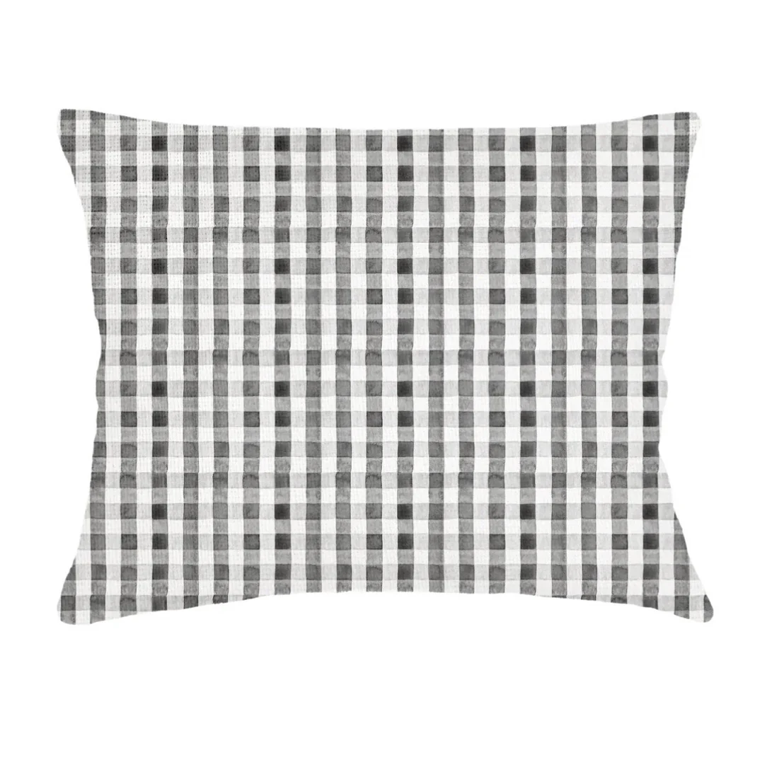 Anaya Home Gingham Linen Pillow With Insert ~ Antique Grey~ Available In 14x20, 14x40, 20x20, 22x22, 26x26, And 28x36 - Image 12