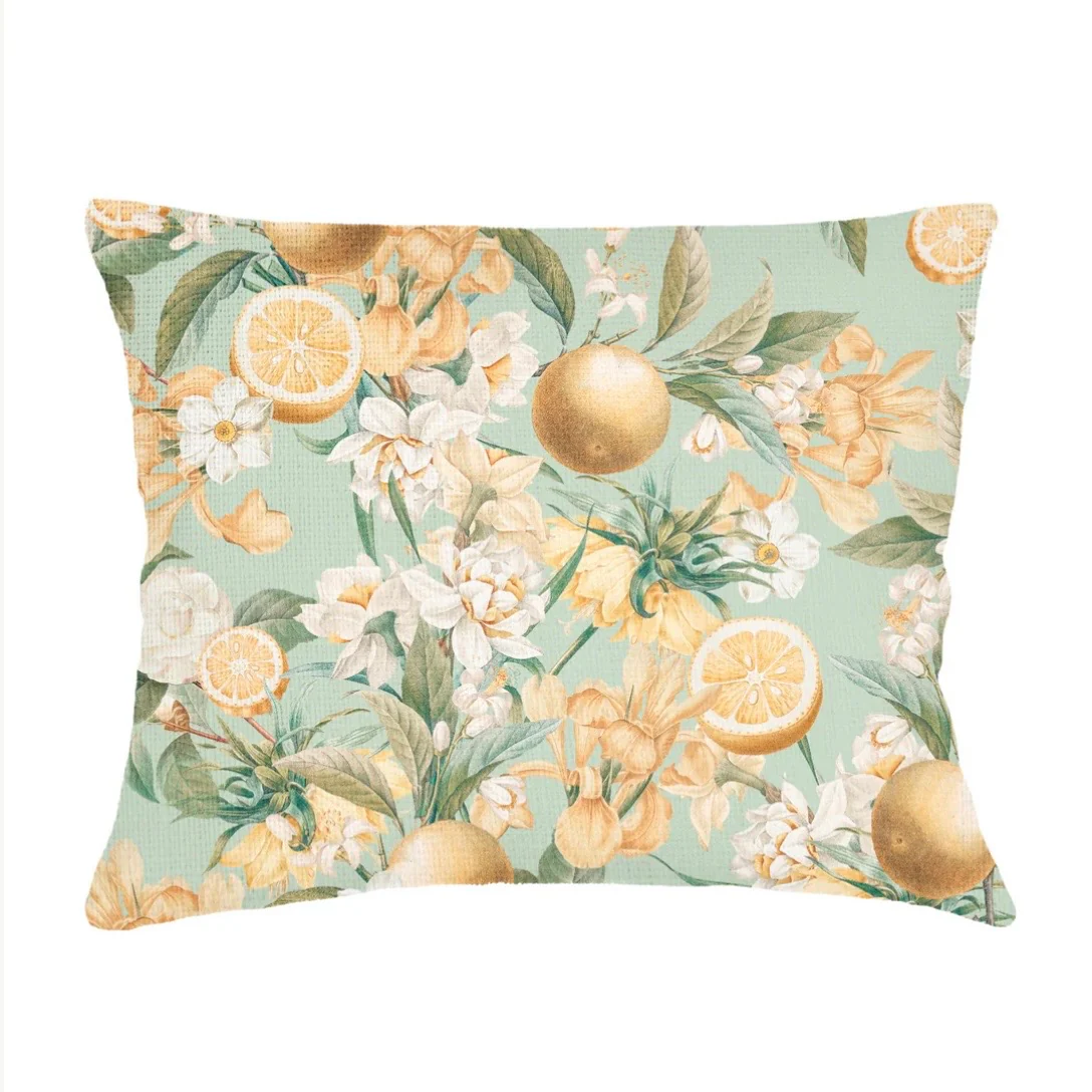 Anaya Home Lemon Bloom Linen Pillow With Down Feather Insert ~ Available In 14x20, 14x40, 20x20, 22x22, 26x26, And 28x36 - Image 11
