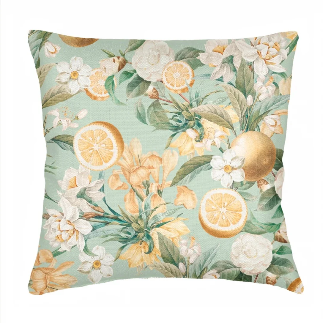 Anaya Home Lemon Bloom Linen Pillow With Down Feather Insert ~ Available In 14x20, 14x40, 20x20, 22x22, 26x26, And 28x36 - Image 12