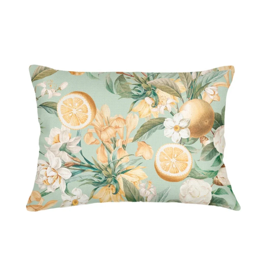 Anaya Home Lemon Bloom Linen Pillow With Down Feather Insert ~ Available In 14x20, 14x40, 20x20, 22x22, 26x26, And 28x36 - Image 13