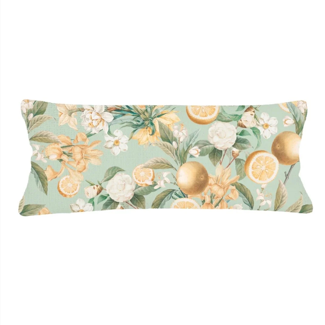 Anaya Home Lemon Bloom Linen Pillow With Down Feather Insert ~ Available In 14x20, 14x40, 20x20, 22x22, 26x26, And 28x36 - Image 14
