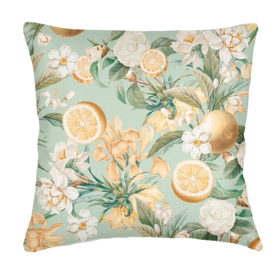 Anaya Home Lemon Bloom Linen Pillow With Down Feather Insert ~ Available In 14x20, 14x40, 20x20, 22x22, 26x26, And 28x36 - Image 15