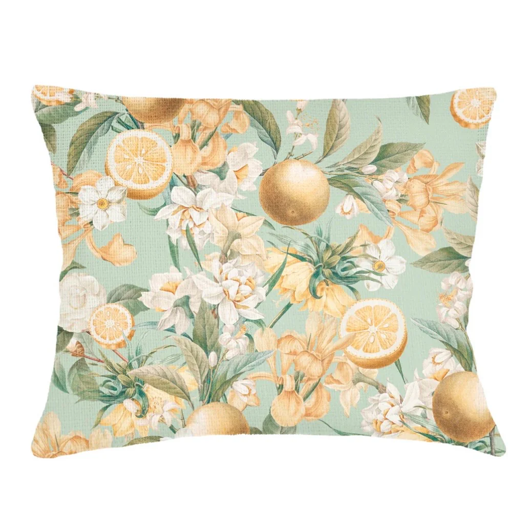 Anaya Home Lemon Bloom Linen Pillow With Down Feather Insert ~ Available In 14x20, 14x40, 20x20, 22x22, 26x26, And 28x36 - Image 16