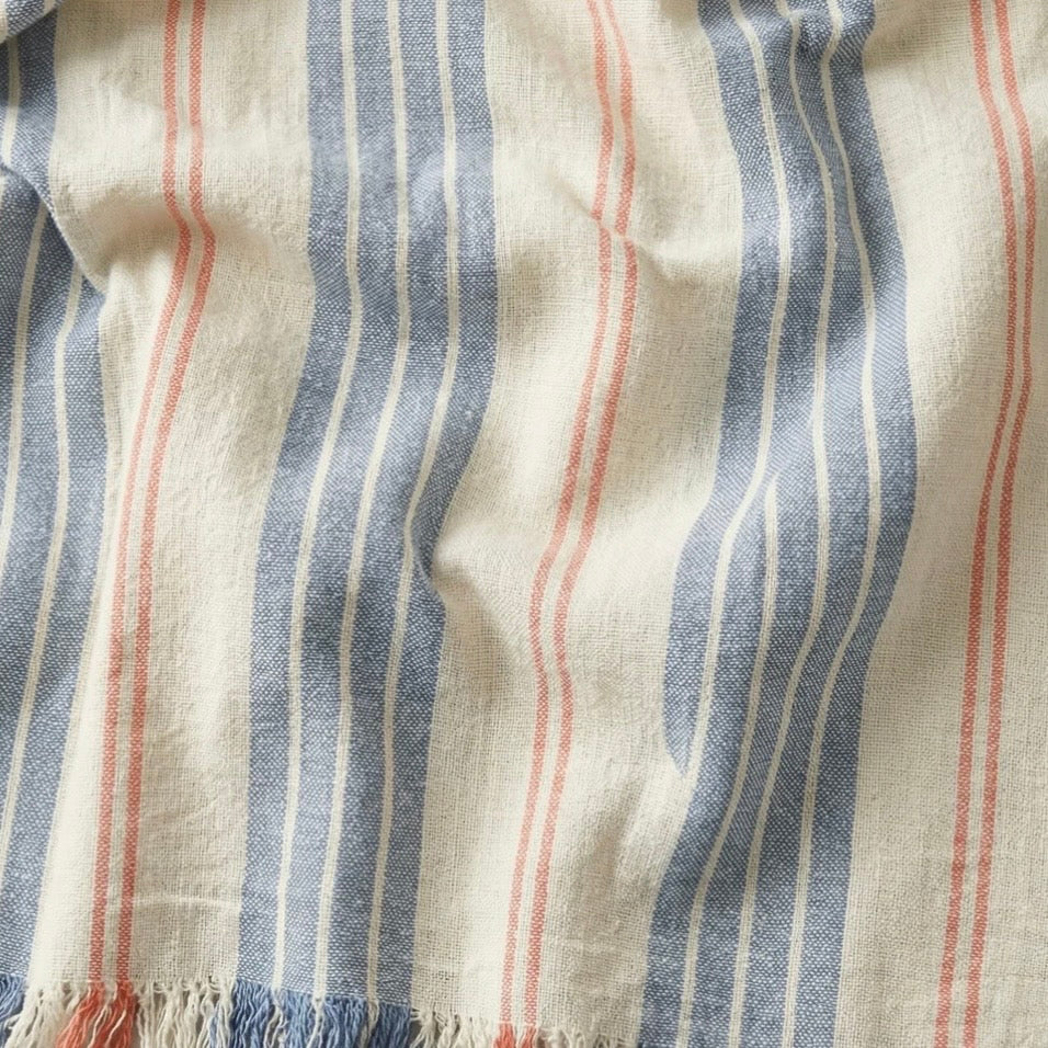 Anaya Home Newport Stripe Turkish Cotton Towel ~ Orange - Image 2