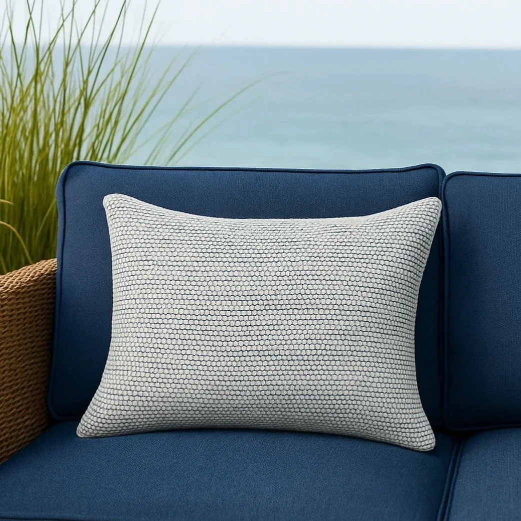 Anaya Home Pebble Beach Indoor & Outdoor Pillow ~ Cape Blue ~ Available In 14 x 20, 20 x 20, And 24 x 24