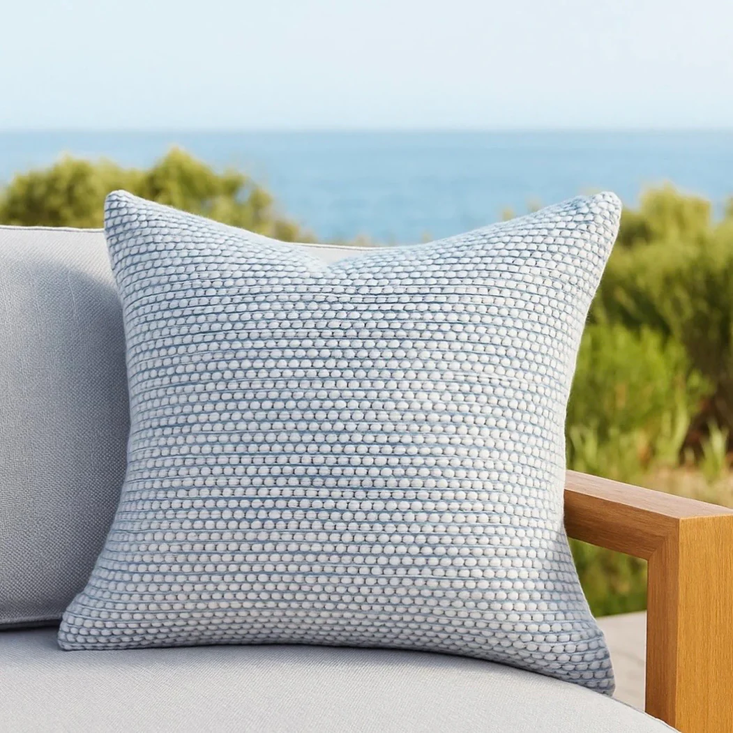 Anaya Home Pebble Beach Indoor & Outdoor Pillow ~ Cape Blue ~ Available In 14 x 20, 20 x 20, And 24 x 24 - Image 2