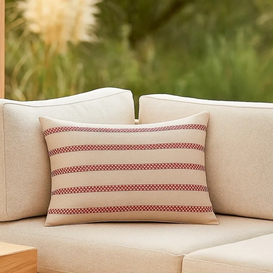Anaya Home Regatta Stripe Indoor & Outdoor Pillow ~ Red ~ Available In 14 x 20, 20 x 20, And 24 x 24