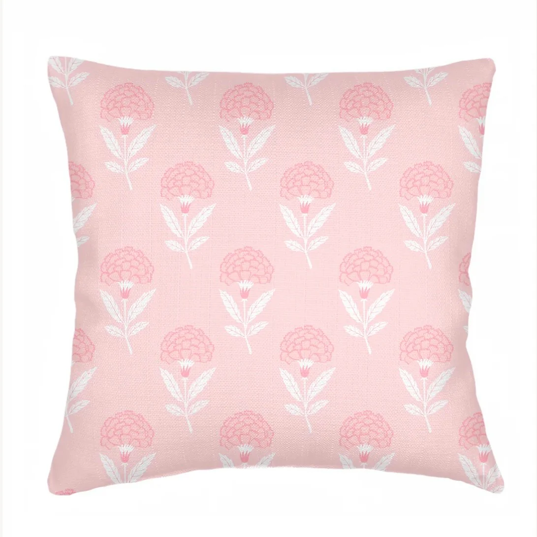 Anaya Home Royal Bloom Linen Pillow With Down Feather Insert ~ Pale Pink ~ Available In 14x20, 14x40, 20x20, 22x22, 26x26, And 28x36 - Image 5