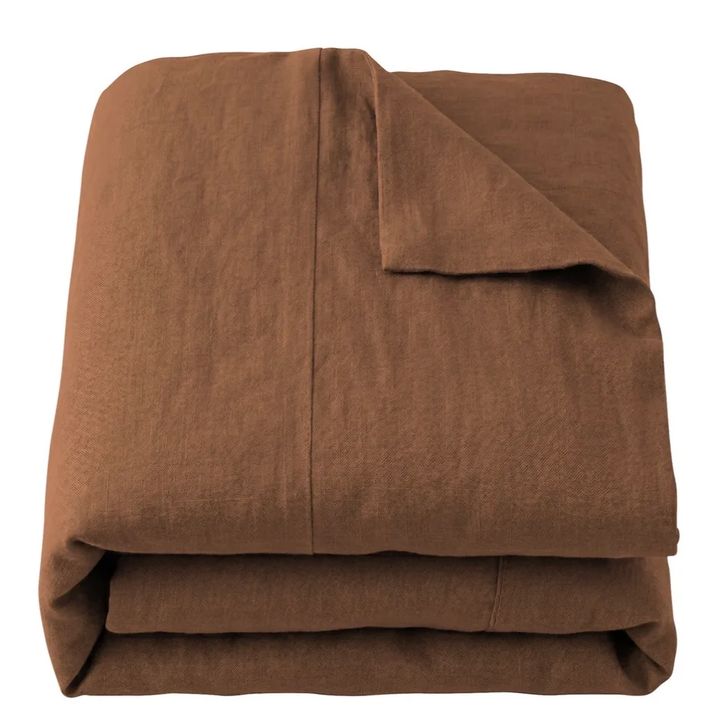 Anaya Home Signature Seamed Linen Duvet Cover ~ Carmel ~ Available In Twin/ Twin XL, Full/ Queen, Super Queen, King/ Cal King, And Super King Sizes - Image 2