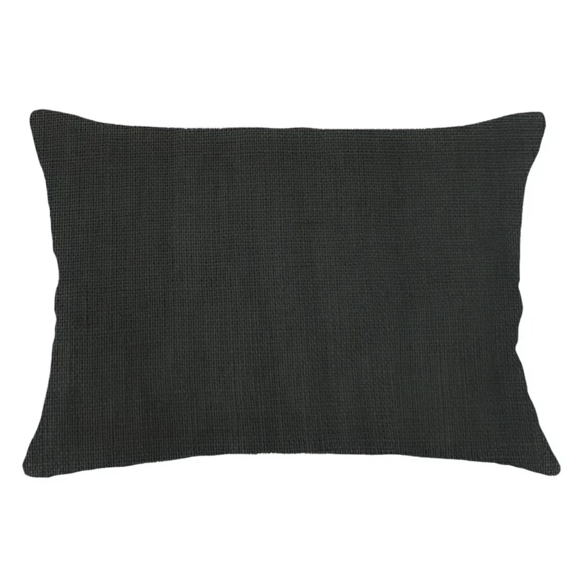Anaya Home So Soft Linen Black Lumbar Pillow 14x20 With Down Insert - Image 3