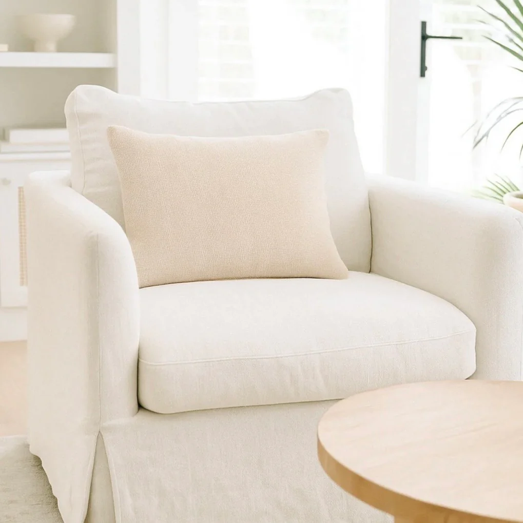 Anaya Home So Soft Linen Ivory Lumbar Pillow 14x20 With Down Insert ~ DREAMY BEDDING SALE ~ Limited Quantity