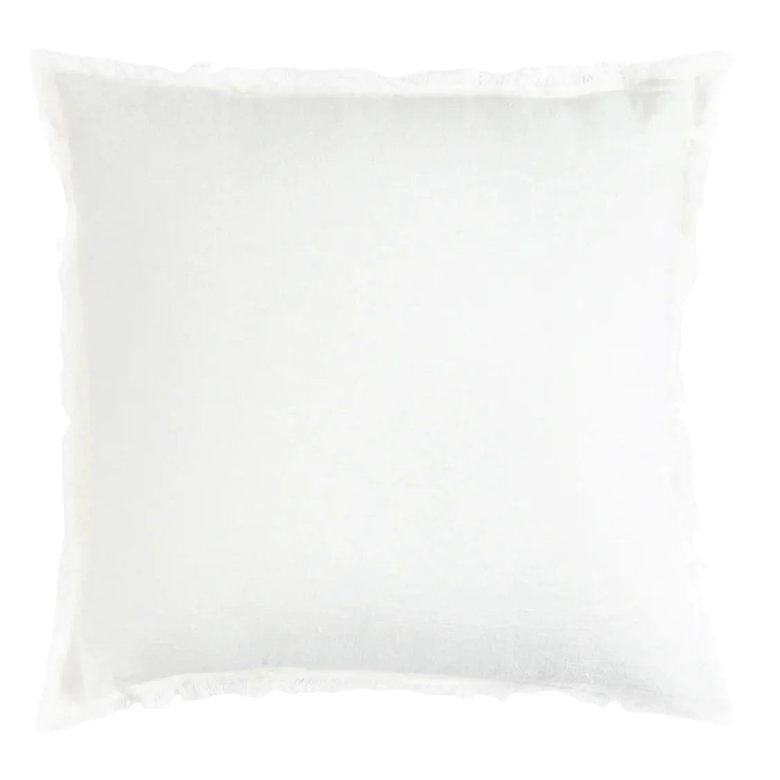 Anaya Home So Soft Linen White Fringe Pillow 26 x 26 With Down Insert ~ DREAMY BEDDING SALE ~ Limited Quantity - Image 2