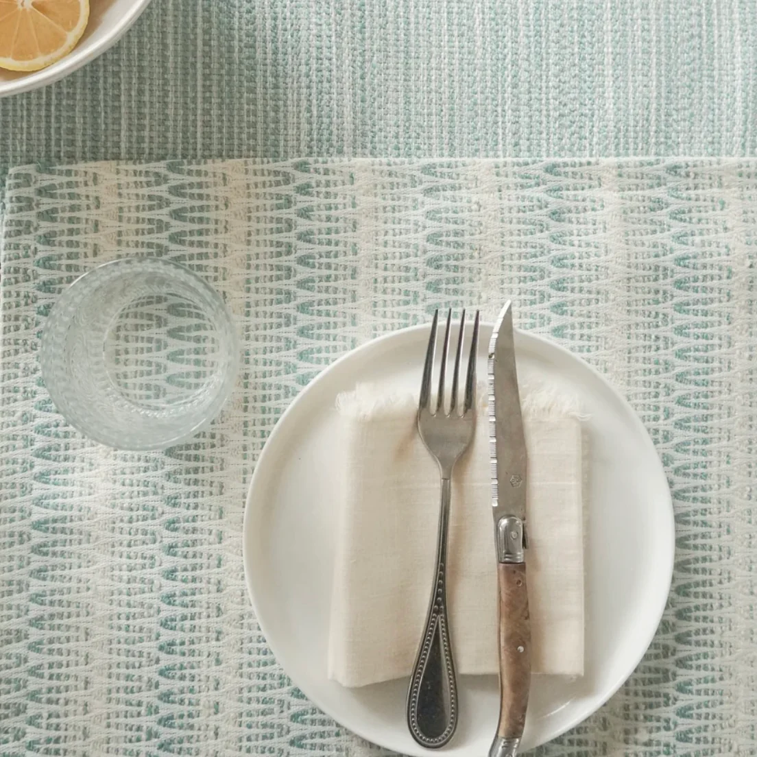Anaya Home Summer Twist Aqua Indoor Outdoor Placemat - Image 5