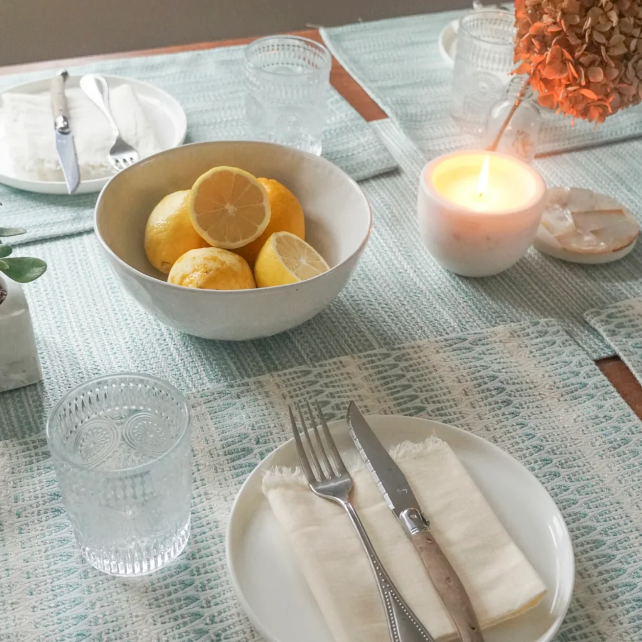 Anaya Home Summer Twist Aqua Indoor Outdoor Placemat - Image 8