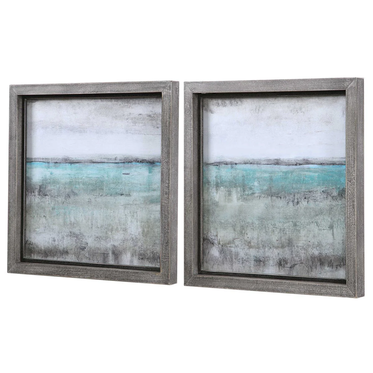 Uttermost Aqua Horizon Landscape Set of Framed Prints - Image 4