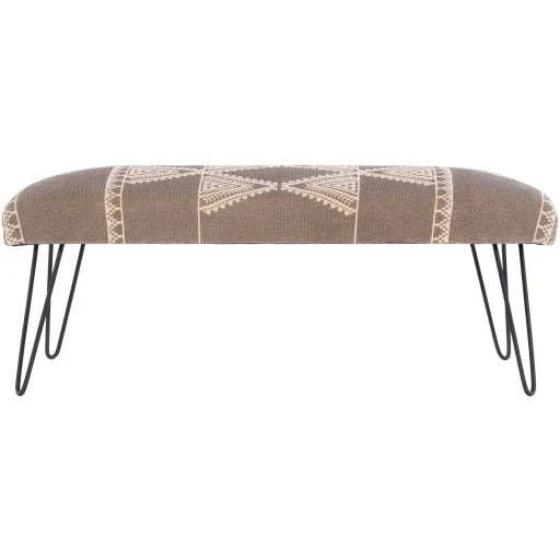 Surya Asmara Rustic Modern Hand Woven Fabric Bench With Black Metal Base RAM-001 - Image 6