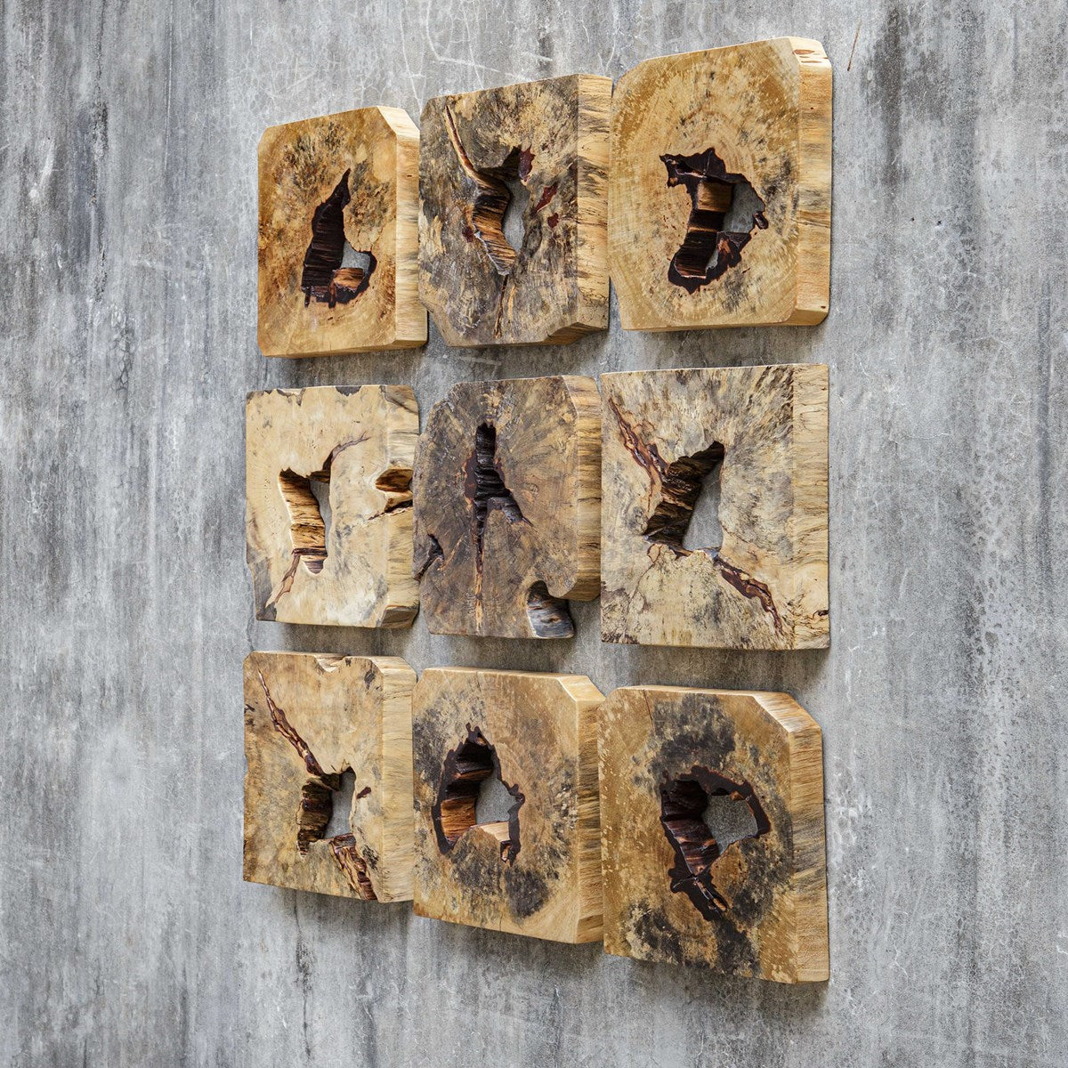 Uttermost Bahati Natural Tamarind Set of 9 Wood Wall Decor - Image 4