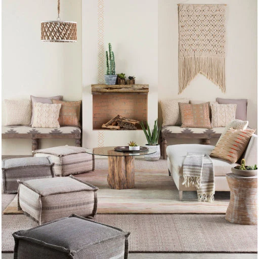 Surya Balinese Modern Beige Rattan Round Accent Side Table BAS-001 - Image 2