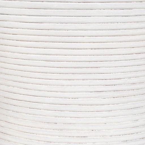 Surya Balinese Modern White Rattan Round Accent Side Table BAS-005 - Image 5