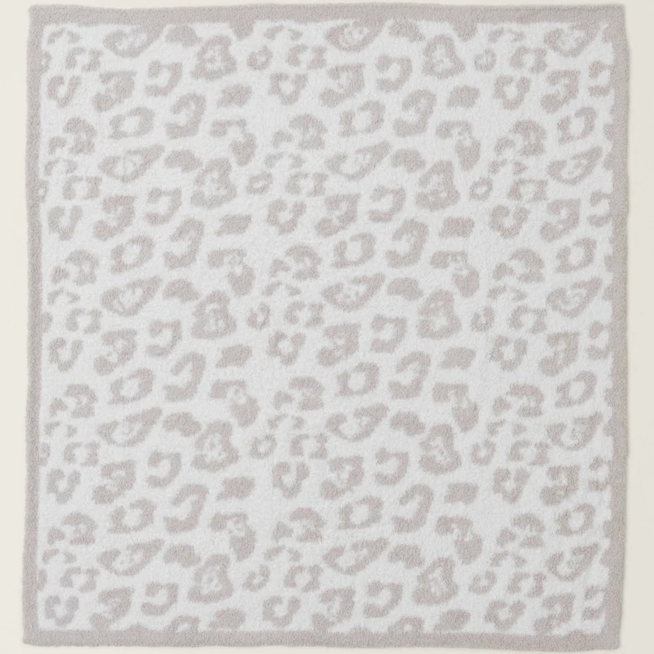 Barefoot Dreams CozyChic Barefoot In The Wild Baby Blanket ~ Stone / Cream - Image 2