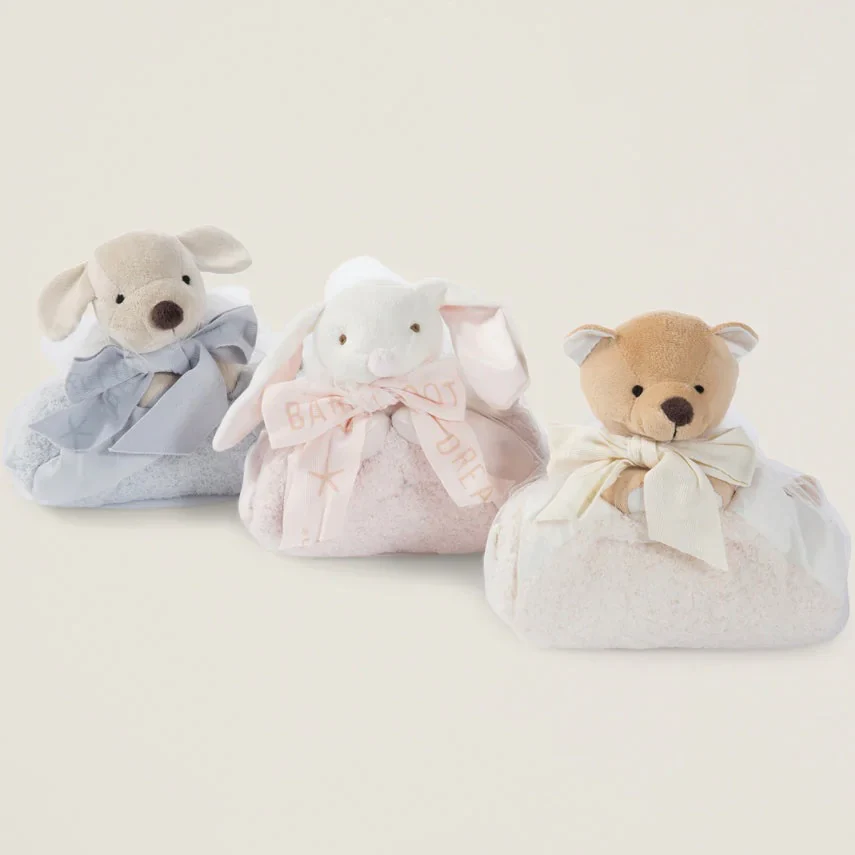 Barefoot Dreams CozyChic Bear Buddie Cream Baby Lovey Blanket - Image 4
