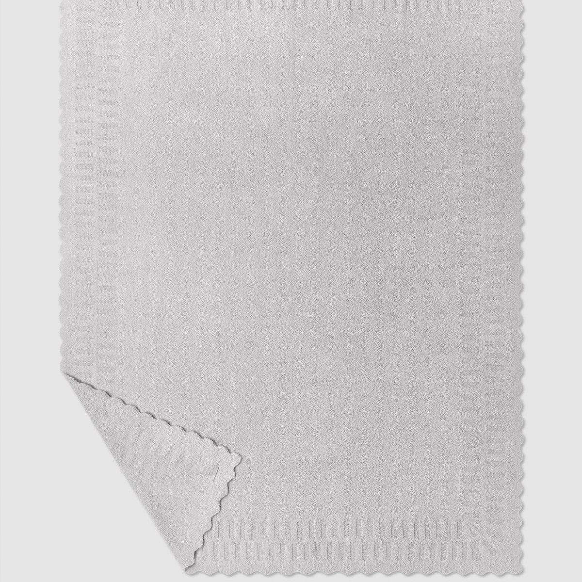 Barefoot Dreams CozyChic Cotton Shell Texture Scalloped Edge Throw Blanket ~ Oyster - Image 3