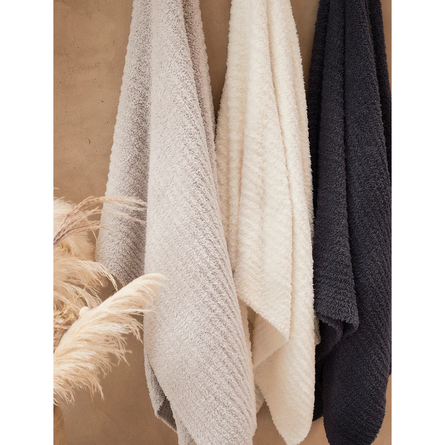 Barefoot Dreams CozyChic Dove Gray Ribbed Throw Blanket - Image 5