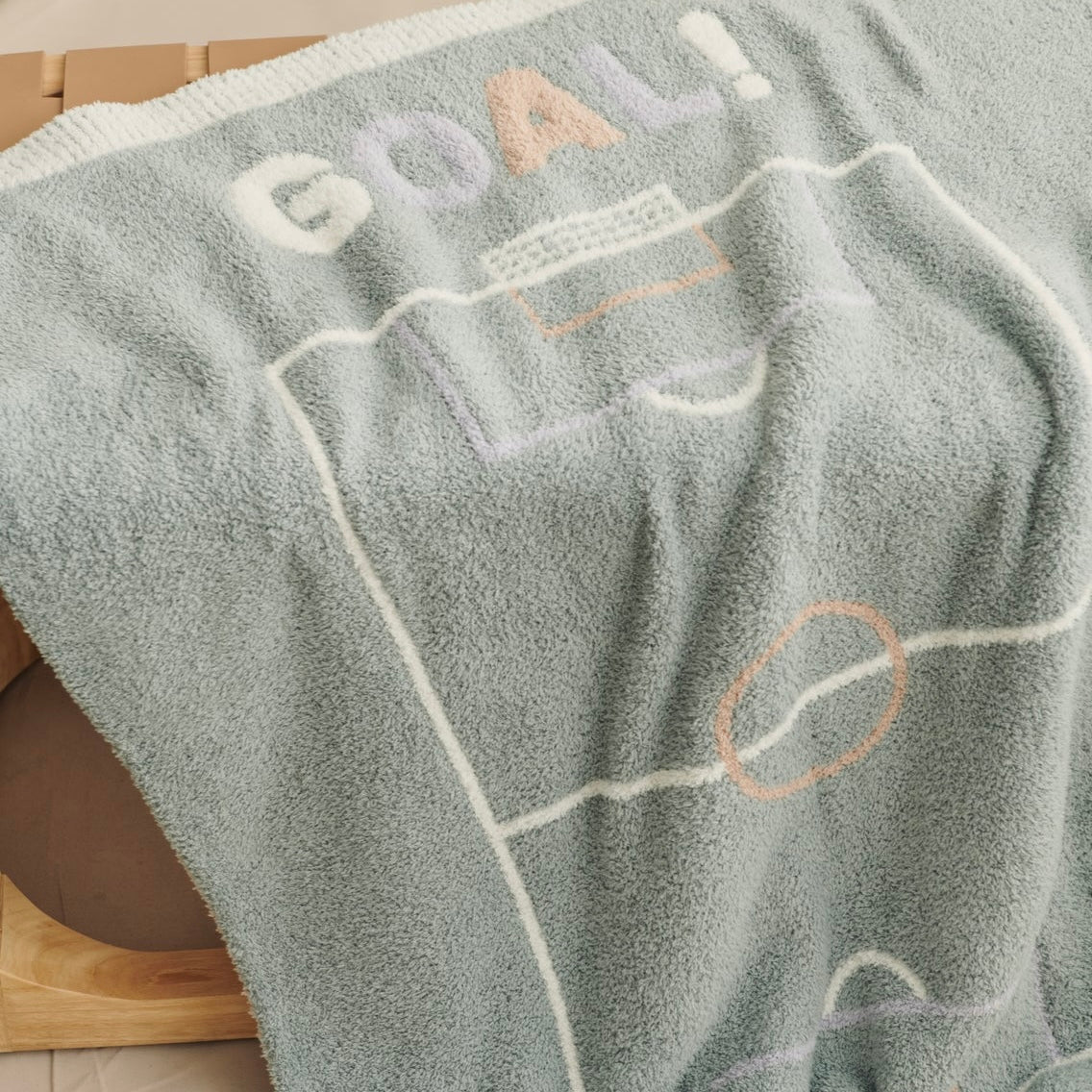 Barefoot Dreams CozyChic Goal Stroller Baby Blanket ~ Sage Green - Image 5
