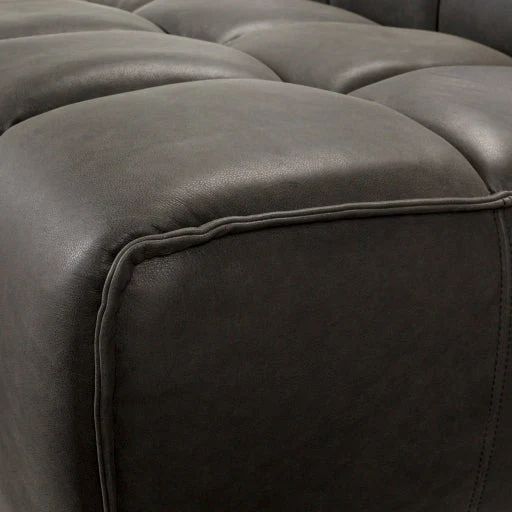 Surya Belfort Modern Channeled Black Leather Accent Chair - Image 8