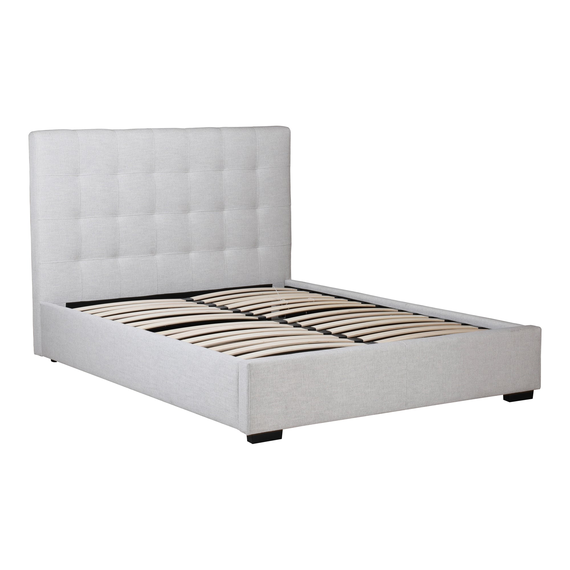 Moe's Home Collection Belle Cream Tufted Upholstered King Size Bed with Storage - Image 5