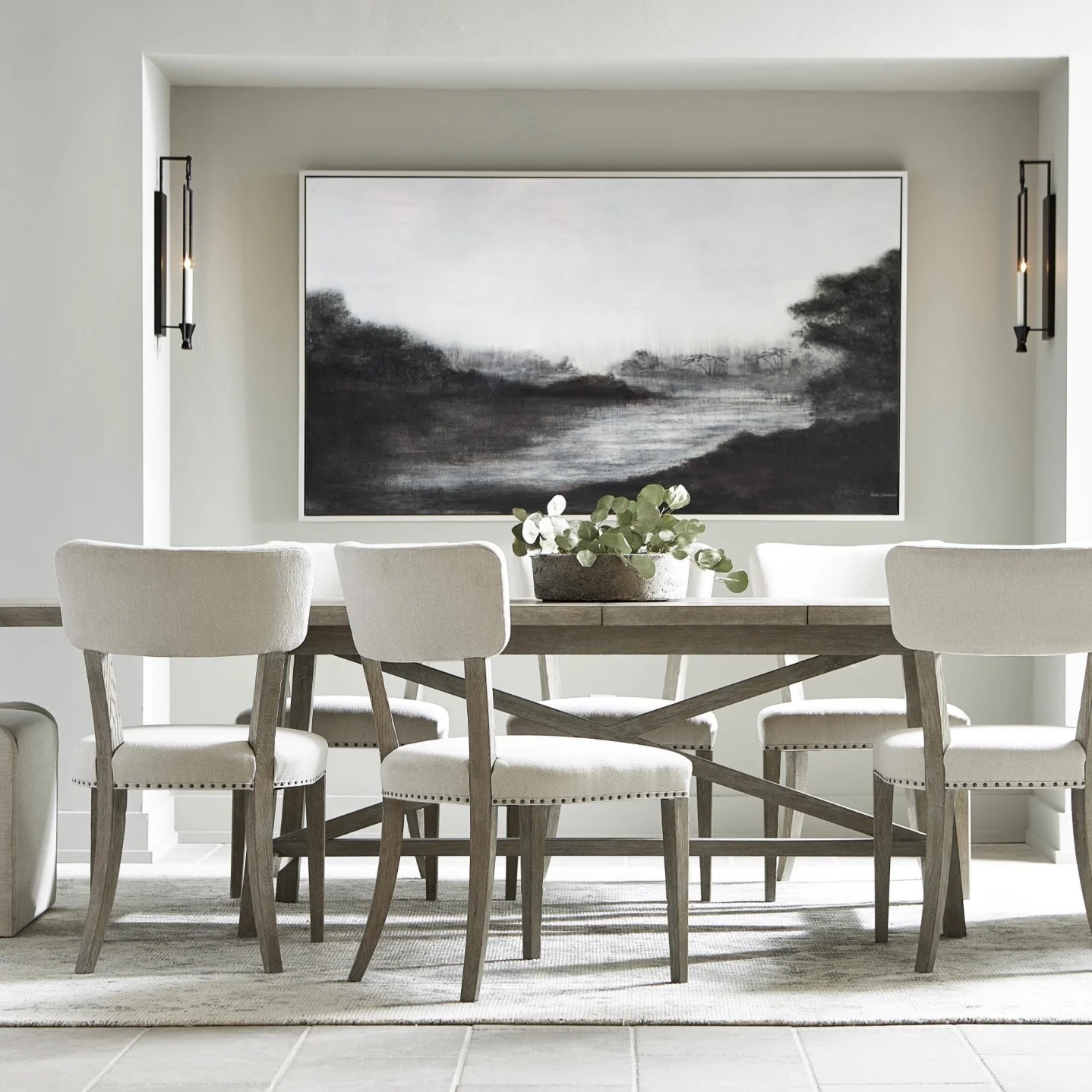 Bernhardt Albion Collection Rectangular Dining Table ~ Pewter Finish - Image 3