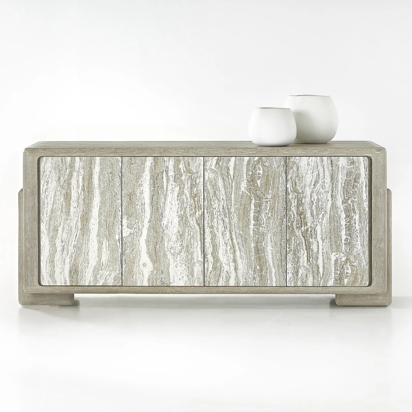 Bernhardt Arcadia Collection Entertainment Credenza ~ Kalta Faux Stone Finish - Image 2