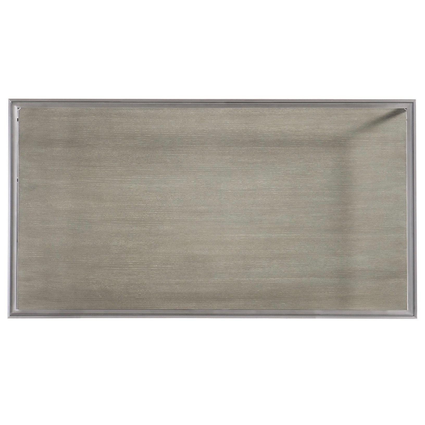 Bernhardt Cornelia Collection Cocktail Table ~ Brushed Stainless Steel With Nebbia Wood Finish - Image 3