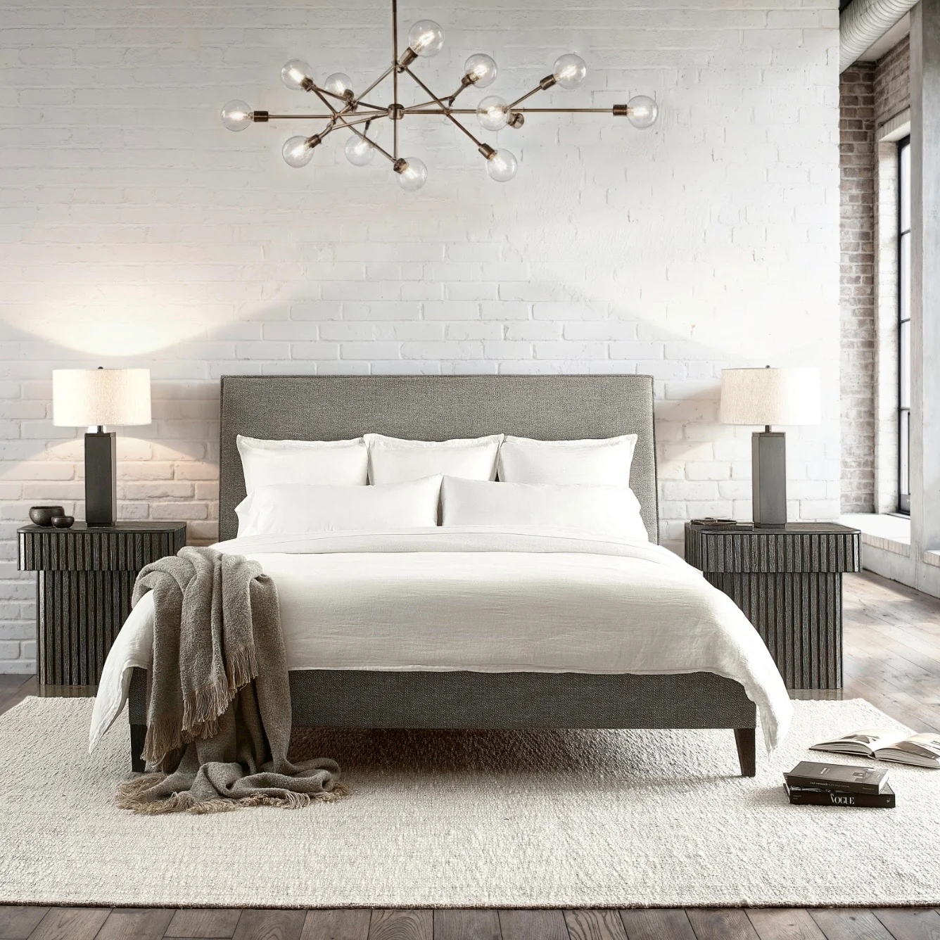 Bernhardt Loft Menton Collection Upholstered Panel Bed ~ Available in Queen, King and California King Sizes