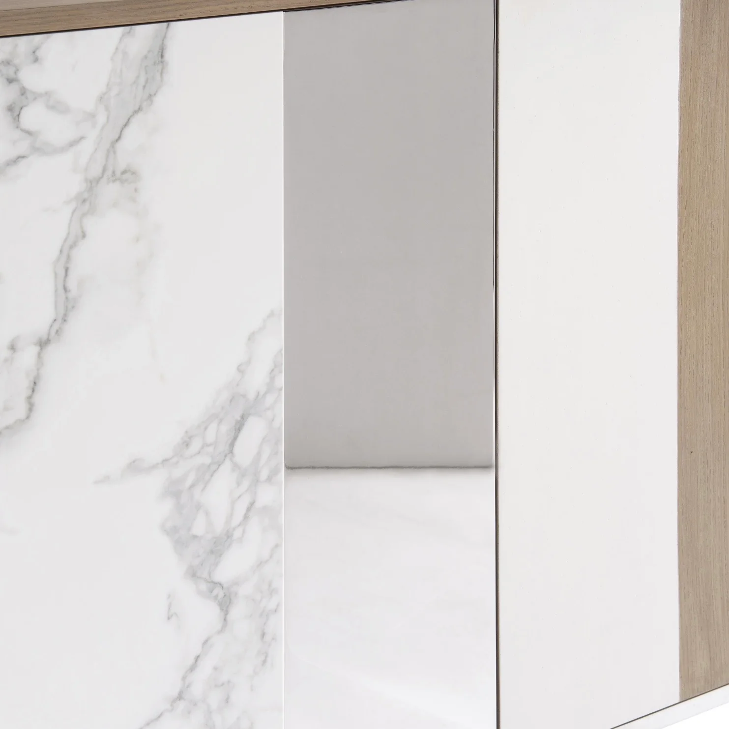 Bernhardt Modulum Collection Modern Buffet ~ Steel, Marble, White Adobe Faux Stone and Sahara Finished Wood - Image 8