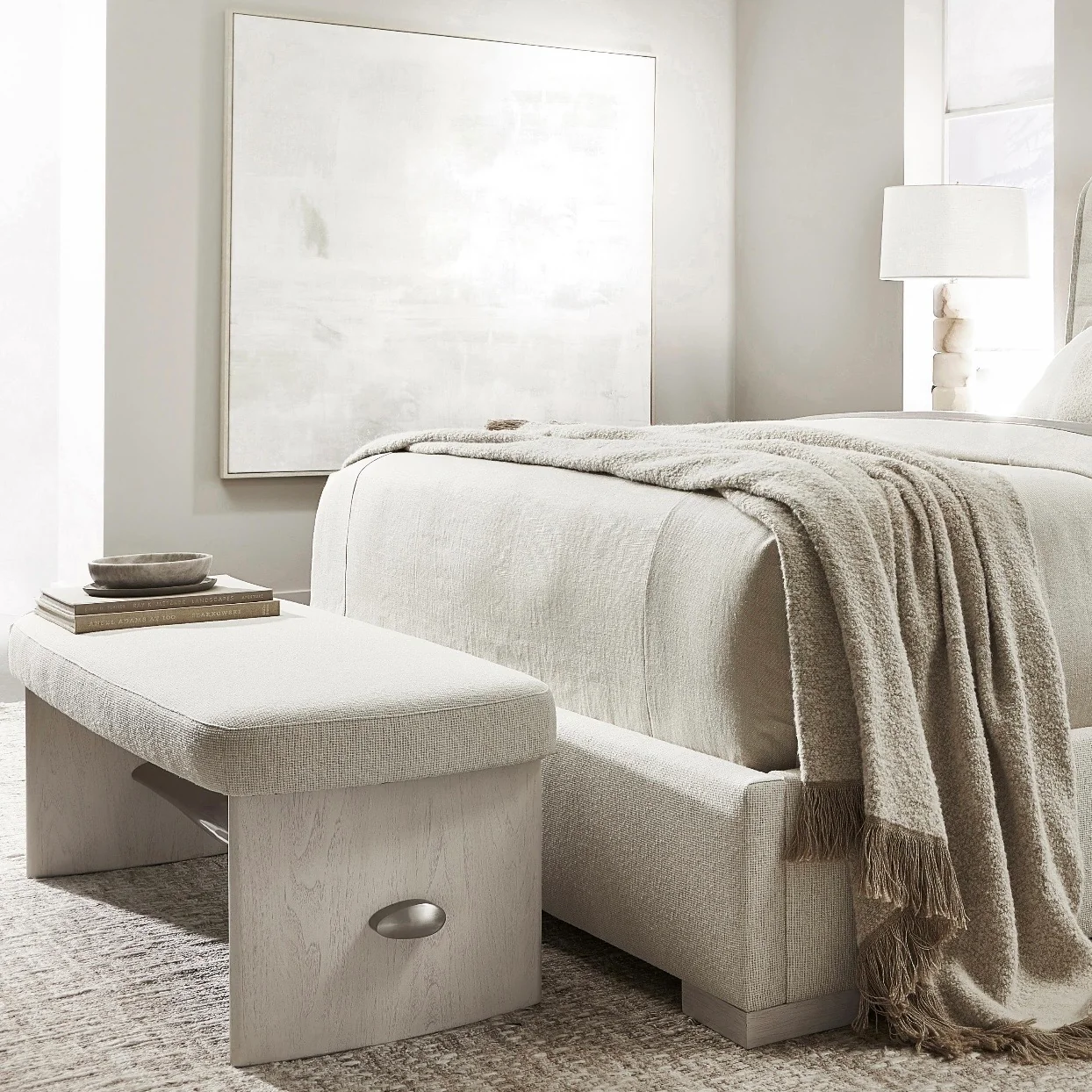 Bernhardt Sereno Collection Upholstered Bench ~ Lutra Finish - Image 2